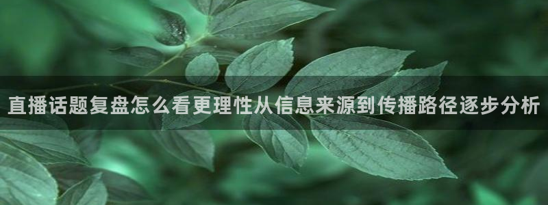 黑料事件资讯：直播话题复盘怎么看更理性从信息来源到传播路径逐步分析