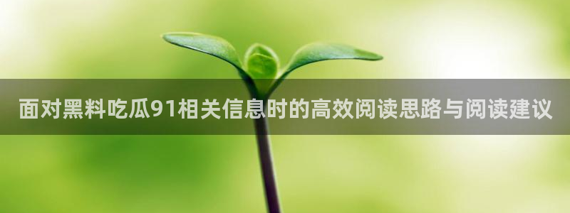 热门事件大全：面对黑料吃瓜91相关信息时的高效阅读思路与阅读建议